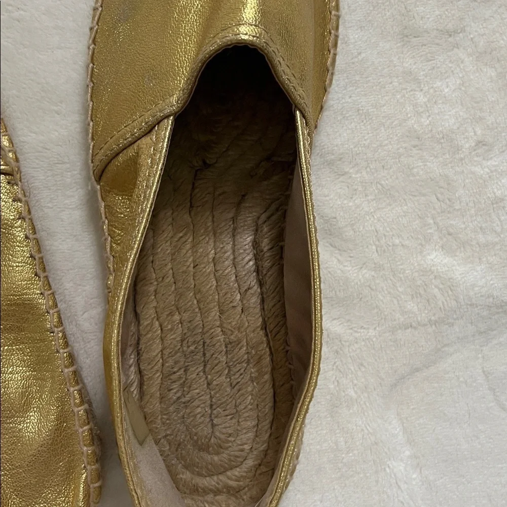 Penelope Chilvers Gold Espadrille Slip-Ons